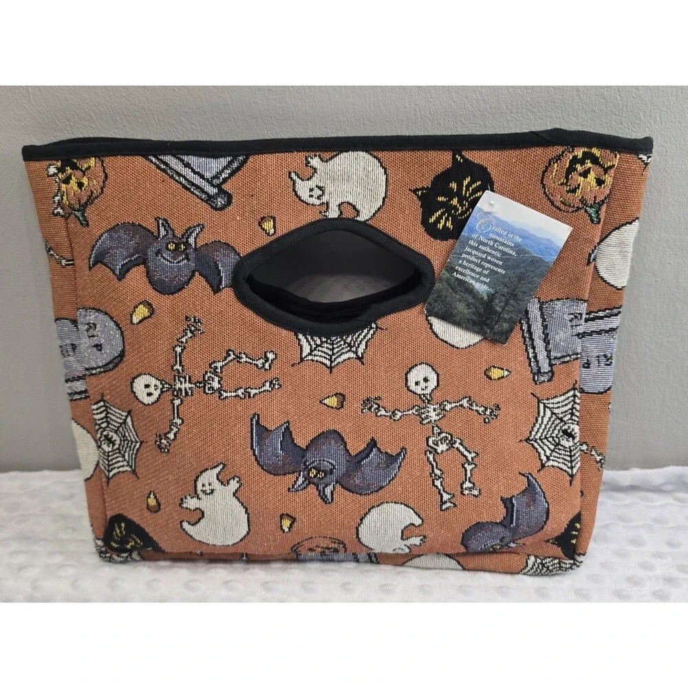 Vintage Halloween Purse Bag Jacquard Woven USA NWT Manual Woodworkers & Weavers